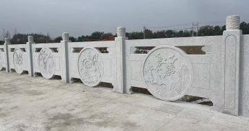哈尔滨芝麻白河道栏杆 石材栏杆