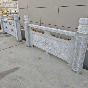 哈尔滨芝麻白河道栏杆 石材栏杆