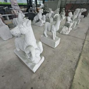 哈尔滨芝麻白雕刻 十二生肖 异形雕刻